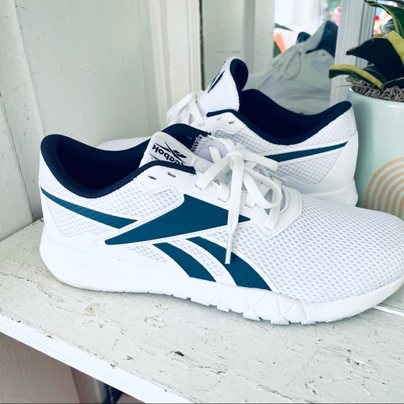 Reebok Womens Flexagon Energy 3 White Navy Running Shoes Sneakers Size 9 GUC - Picture 2 of 6